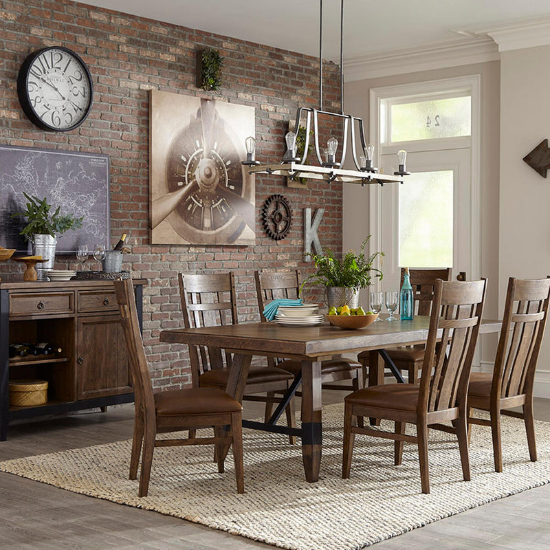 Intercon Furniture River Dining Table with Trestle Base RV-TA-42102-WSD-C IMAGE 3