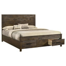  Coaster Furniture Woodmont 222631KE Eastern King Storage Bed - Rustic Golden Brown IMAGE 2