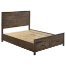 Coaster Furniture Woodmont 222631Q Wood Queen Storage Panel Bed - Rustic Golden Brown IMAGE 1