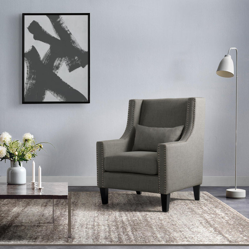  Elements International Whittier Accent Arm Chair - Westin Charcoal IMAGE 10