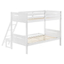 Coaster Furniture Littleton 405052WHT Wood Twin Over Full Bunk Bed - White IMAGE 2