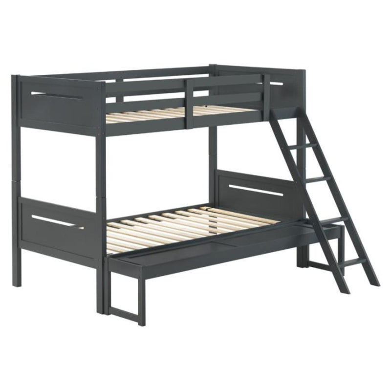 Coaster Furniture Littletown 405052GRY Twin over Full Bunk Bed IMAGE 1