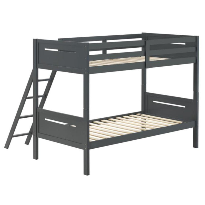 Coaster Furniture Littletown 405051GRY Twin over Twin Bunk Bed IMAGE 2