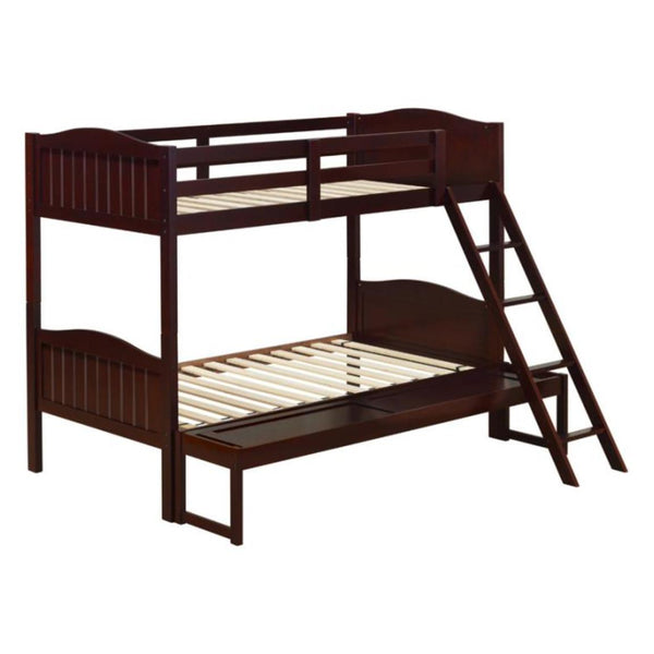 Coaster Furniture Littletown 405054BRN Twin over Full Bunk Bed IMAGE 1