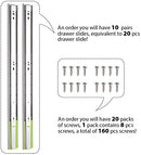 DEMZA 10 Pairs Drawer Slides 22 inch Soft Close