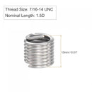 uxcell Wire Thread Inserts 7/16-14 UNC 1.5D 304 Stainless Steel Helical Type Coiled Wire Screw Repair Threaded Sleeve Steel Sheath 10pcs