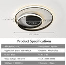 DLLT Dimmable LED Flush Mount Ceiling Light Lighting with Remote-48W Close to Ceiling Lights Fixture for Bedroom, Dining Room, Living Room, Color Changeable 3000-6000K, Black