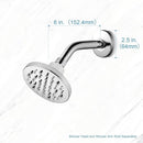OFFO Shower Arm with Flange, 6 in Wall Mount Replacement Angle Shower Head Arm Wall-Mounted for Fixed Shower Head & Handheld Showerhead, Chrome