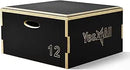 Yes4All Soft Plyo Box, Stackable Box Jumps for Home Gym, 440 Lbs Capacity Plyometric Jump Box for Exercises and Conditioning - Black - 12" 63507
