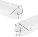 Shower Door Seal for Frameless 1/2"(12mm) Thick Glass Door, 2 Pack x 39" Long Shower Glass Door Bottom Seal Strip with Sweep, Ultra-Clear PVC Seal