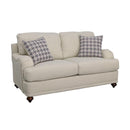  Coaster Furniture Glenn 511092 Upholstered English Arm Loveseat - Light Grey and Blue IMAGE 1