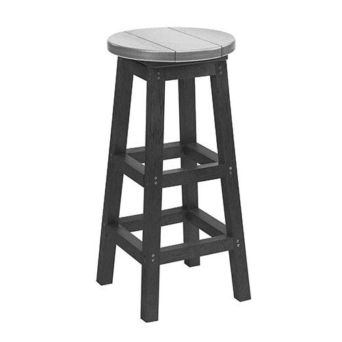 C.R. Plastic Products Generation C23C-18-19 Pub Height Swivel Bar Stool - Slate/Light Grey IMAGE 1