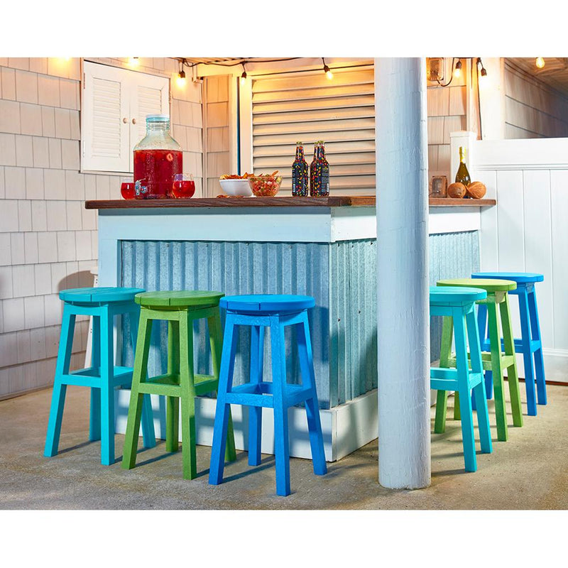 C.R. Plastic Products Generation C21C-11 Counter Height Bar Stool - Aqua IMAGE 2