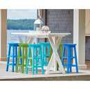 C.R. Plastic Products Generation C23C-11 Pub Height Swivel Bar Stool - Aqua IMAGE 2