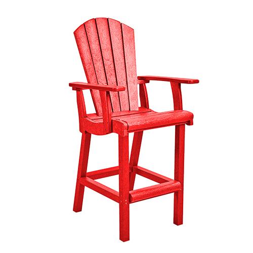 C.R. Plastic Products Generation C28-01 Classic Pub Height Arm Chair - Red IMAGE 1