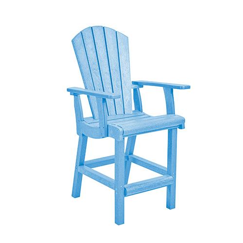 C.R. Plastic Products Generation C28-12 Classic Pub Height Arm Chair - Sky Blue IMAGE 1