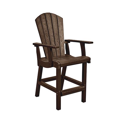 C.R. Plastic Products Generation C28-16 Classic Pub Height Arm Chair - Chocolate IMAGE 1