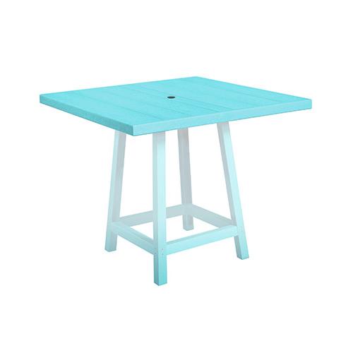 C.R. Plastic Products Generation TT13-11 40" Square Pub Table Top - Aqua IMAGE 1