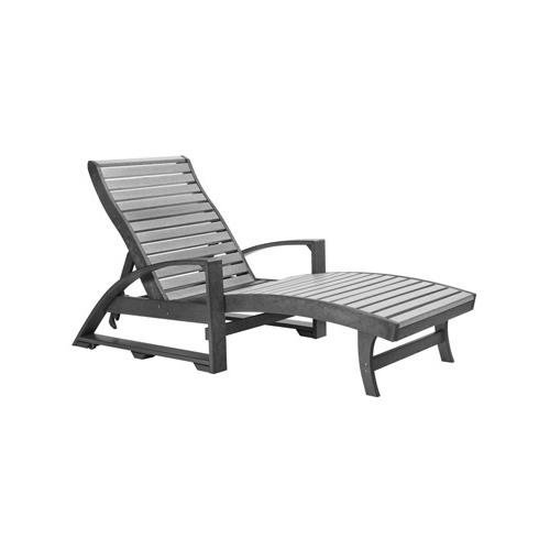 C.R. Plastic Products St. Tropez L38-18-19 Chaise Lounger w/Hidden Wheels - Slate/Light Grey IMAGE 1