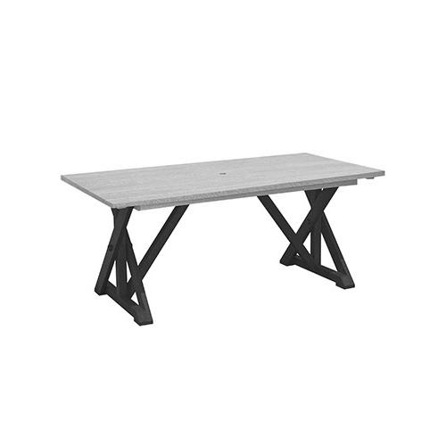 C.R. Plastic Products New Harvest T203-18-19 Wide Dining Table - Slate/Light Grey IMAGE 1