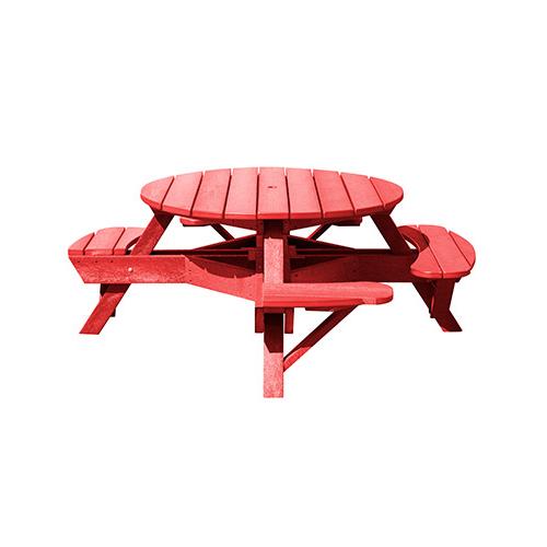 C.R. Plastic Products Generation T50WC-01 Picnic Table - Red IMAGE 1