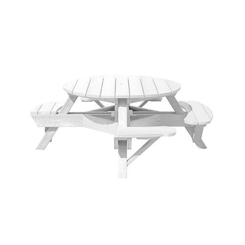 C.R. Plastic Products Generation T50WC-02 Picnic Table - White IMAGE 1