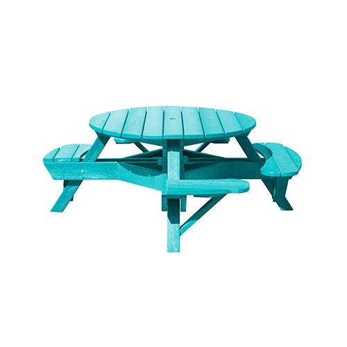 C.R. Plastic Products Generation T50WC-09 Picnic Table - Turquoise IMAGE 1