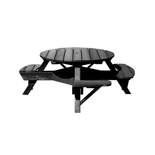 C.R. Plastic Products Generation T50WC-14 Picnic Table - Black IMAGE 1