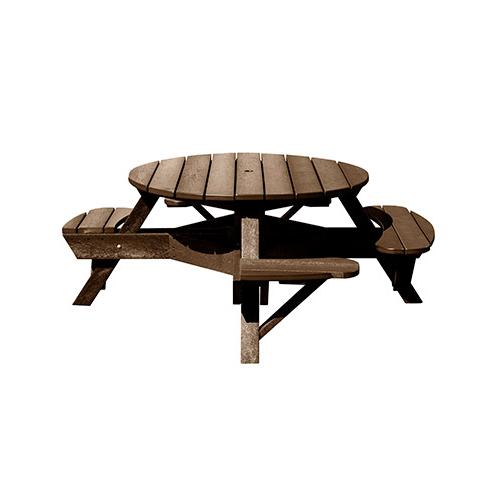 C.R. Plastic Products Generation T50WC-16 Picnic Table - Chocolate IMAGE 1