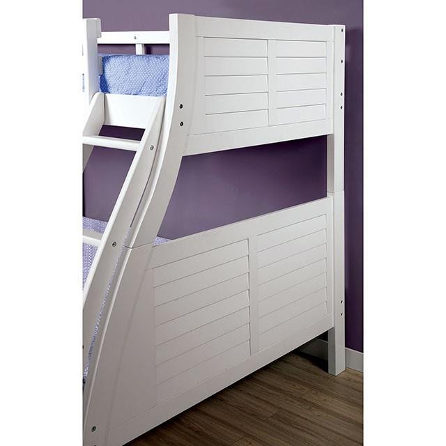 Furniture of America Hoople CM-BK963WH Twin/Full Bunk Bed IMAGE 3