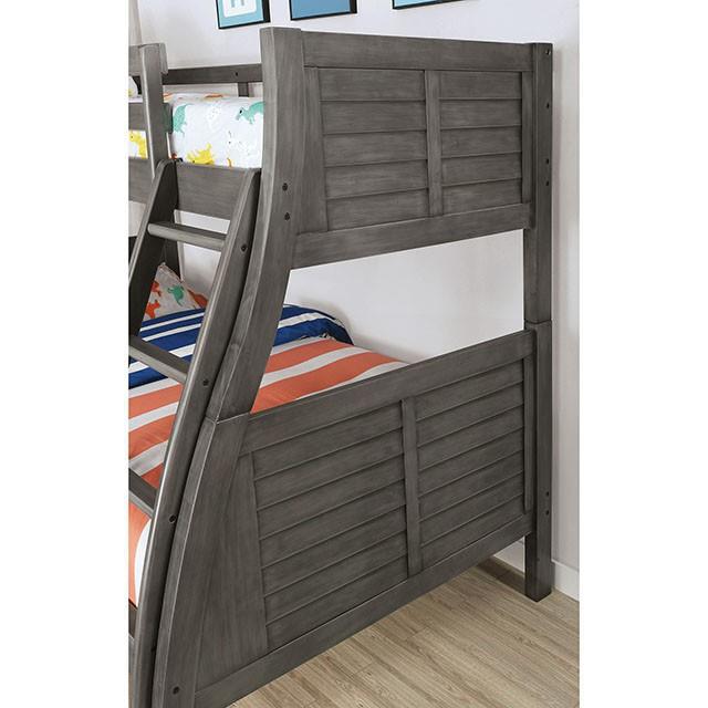 Furniture of America Hoople CM-BK963GY Twin/Full Bunk Bed IMAGE 3