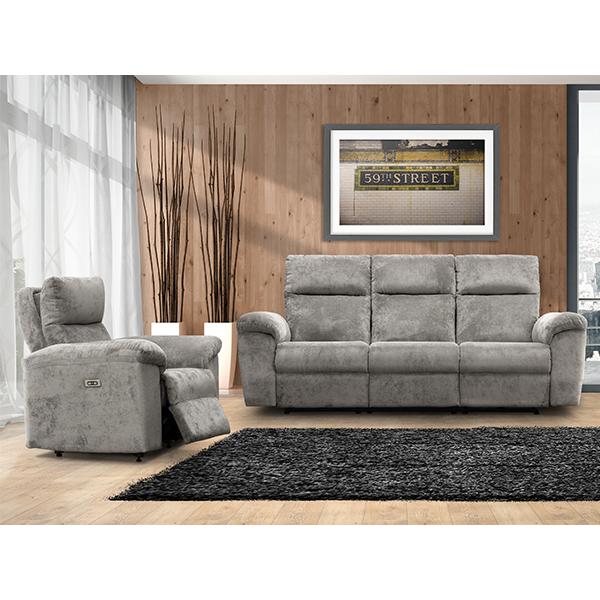 Elran Reese Power Reclining Fabric Sofa Reese 40846-MEC-OPH Power Reclining Sofa with Power Headrest IMAGE 2