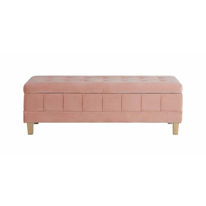  Elements International Crosby Tufted Storage Ottoman - Blush IMAGE 3