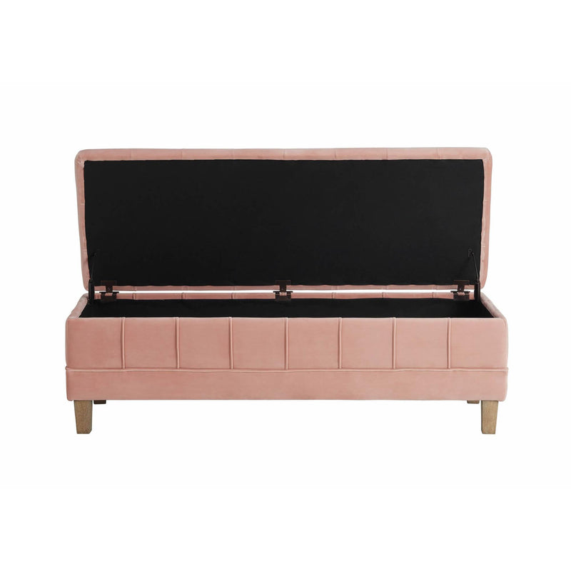  Elements International Crosby Tufted Storage Ottoman - Blush IMAGE 4