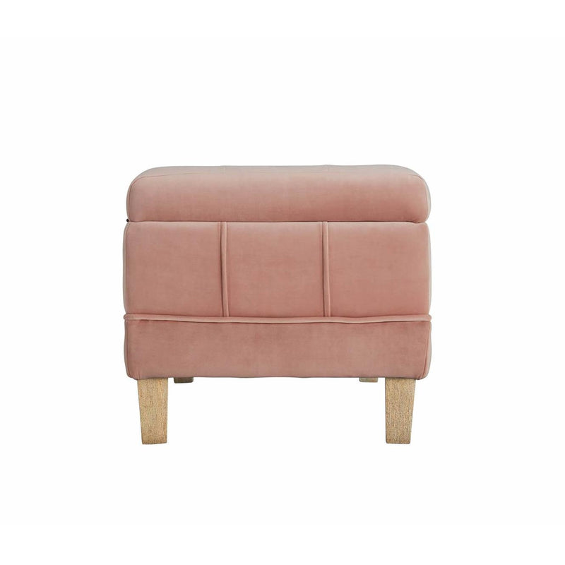  Elements International Crosby Tufted Storage Ottoman - Blush IMAGE 5