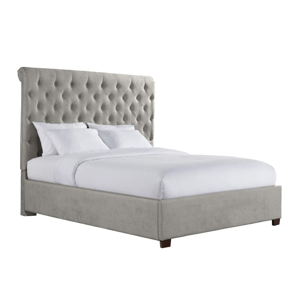  Elements International Waldorf UWF3151KB King Upholstered Platform Bed - Gray IMAGE 1