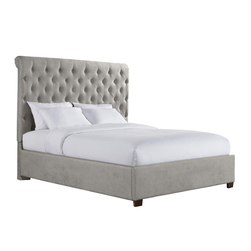  Elements International Waldorf UWF3151QB Queen Upholstered Platform Bed - Gray IMAGE 1