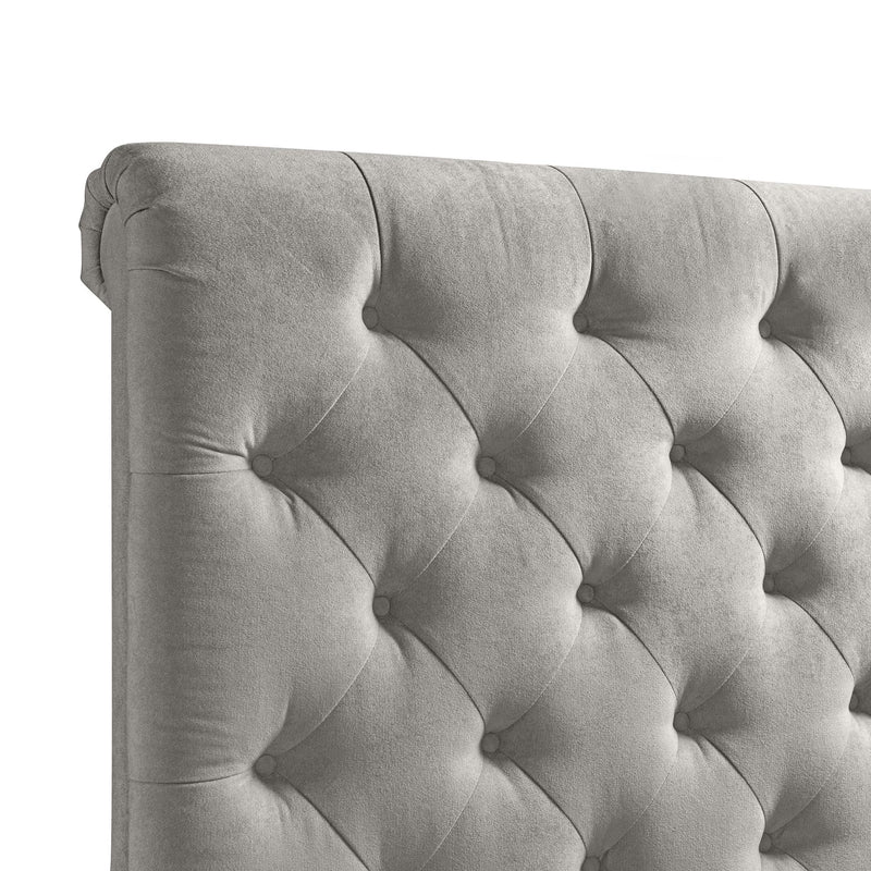  Elements International Waldorf UWF3151QB Queen Upholstered Platform Bed - Gray IMAGE 4