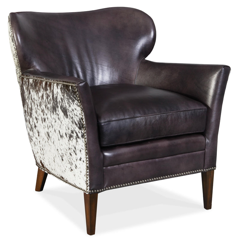 Hooker Furniture CC469-097 Kato Leather Club Chair with Salt Pepper HOH IMAGE 1