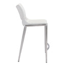  Zuo Ace 101390 Counter Stool - White & Silver IMAGE 2