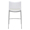 Zuo Ace 101390 Counter Stool - White & Silver IMAGE 4