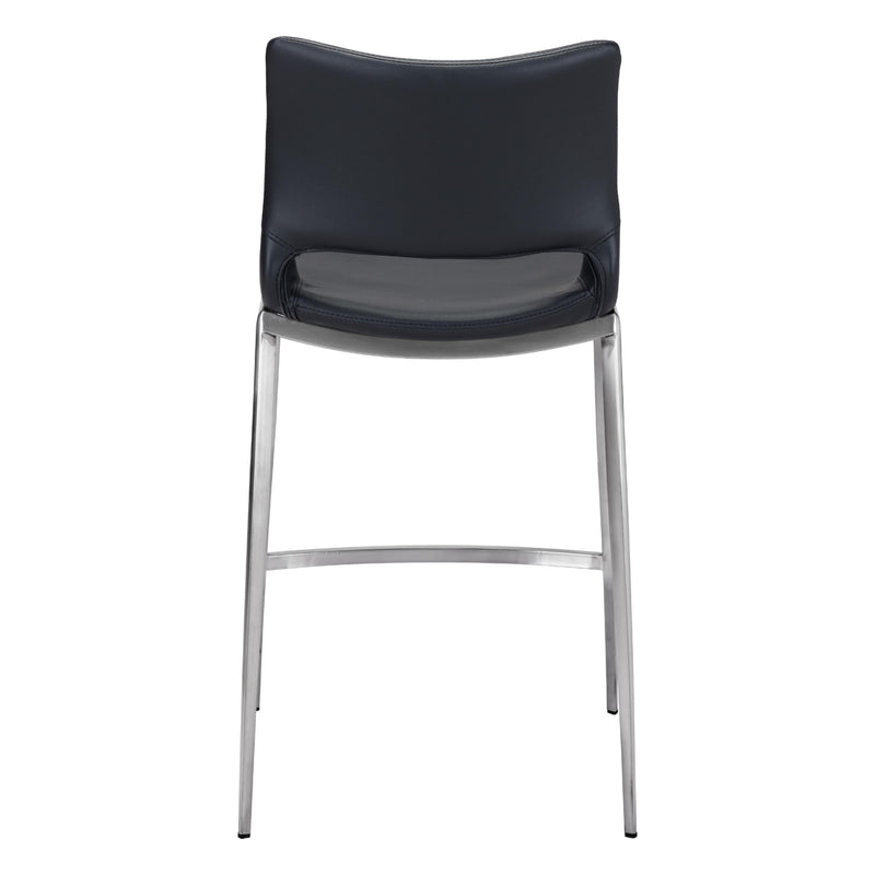  Zuo Ace 101391 Counter Stool - Black & Silver IMAGE 4