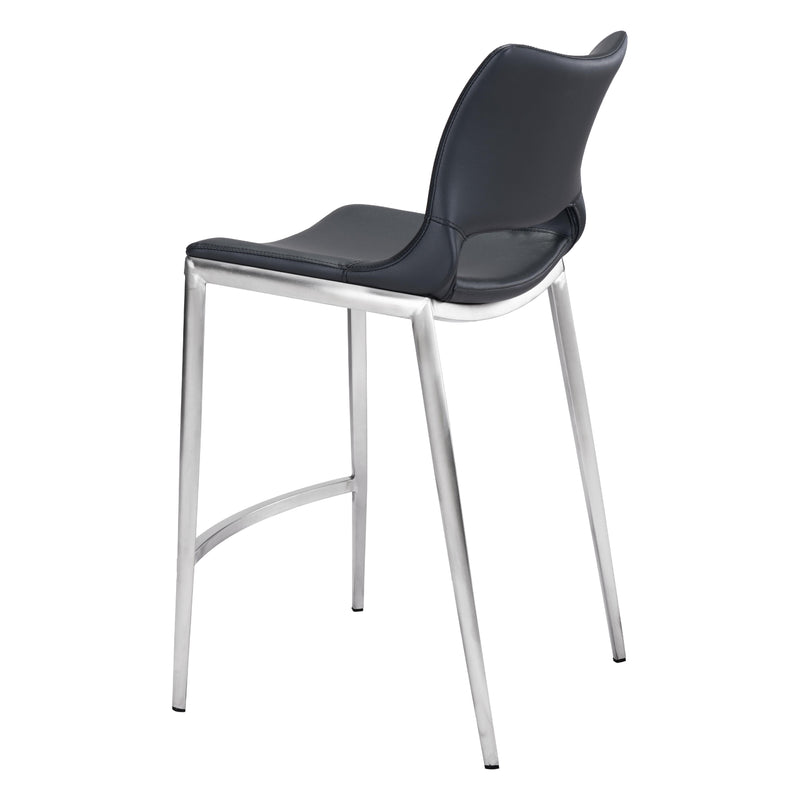  Zuo Ace 101391 Counter Stool - Black & Silver IMAGE 5