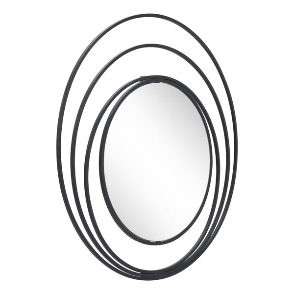  Zuo Luna A12207 Round Mirror - Black IMAGE 1