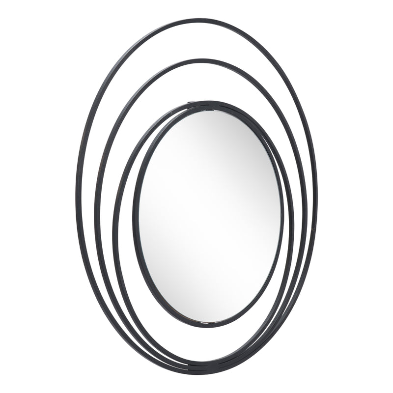  Zuo Luna A12207 Round Mirror - Black IMAGE 1