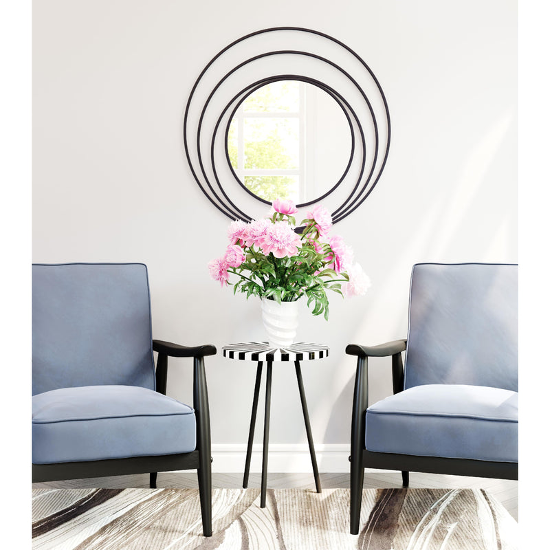  Zuo Luna A12207 Round Mirror - Black IMAGE 5