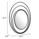  Zuo Luna A12207 Round Mirror - Black IMAGE 6