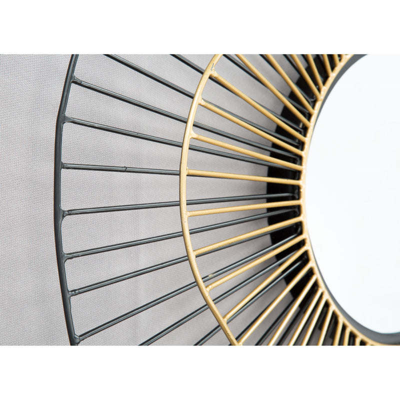  Zuo Comet A12217 Round Mirror - Black & Gold IMAGE 3