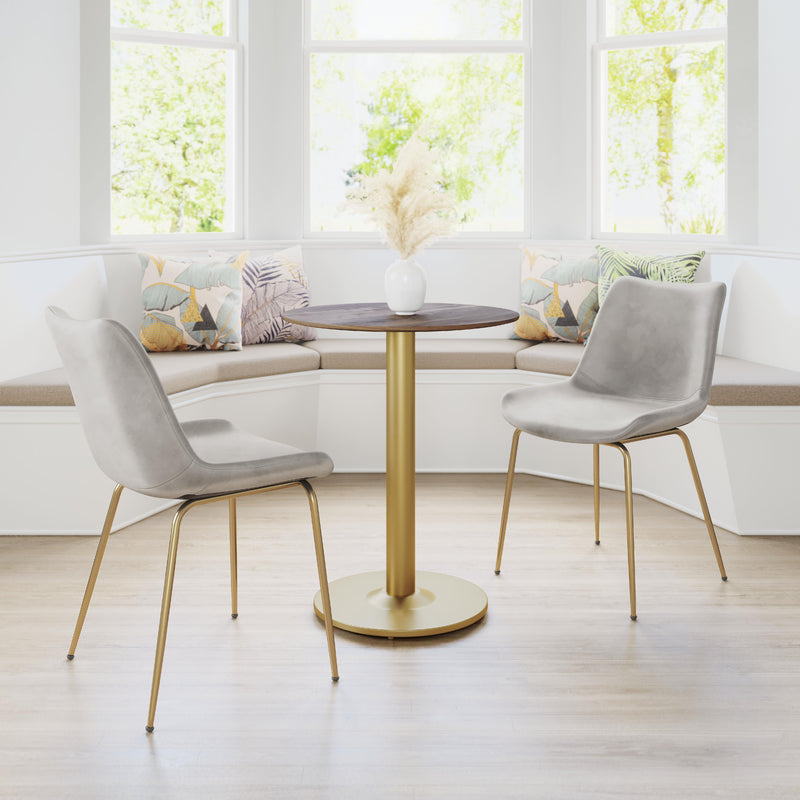  Zuo Alto 101571 Bistro Table - Brown & Gold IMAGE 8