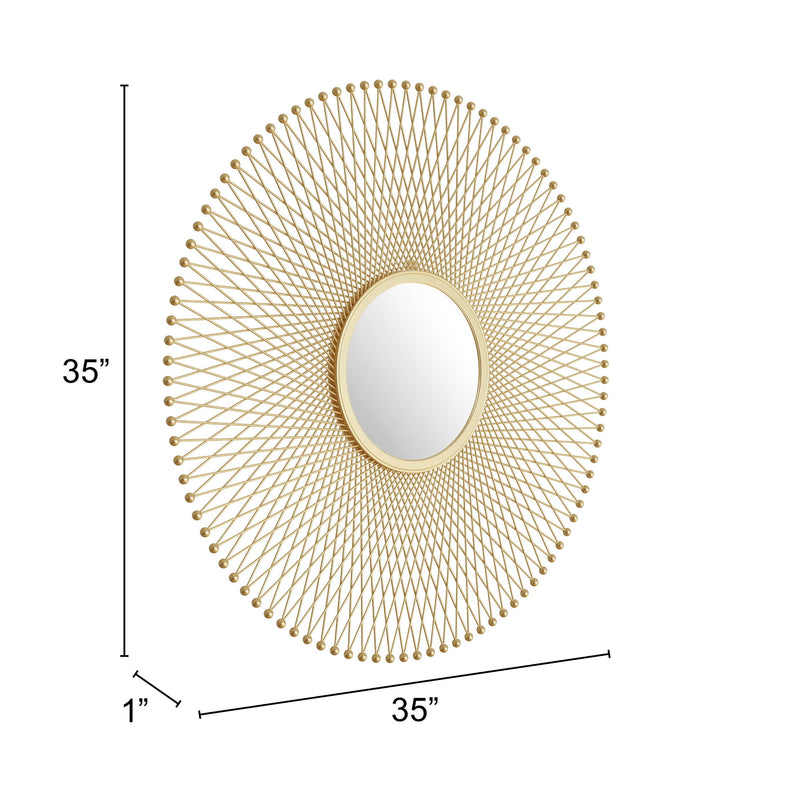  Zuo Glow A12214 Round Mirror - Gold IMAGE 5